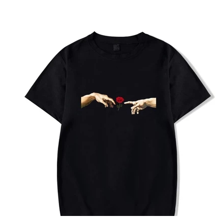 Camiseta Unissex Estampada A Criação De Adão Rose