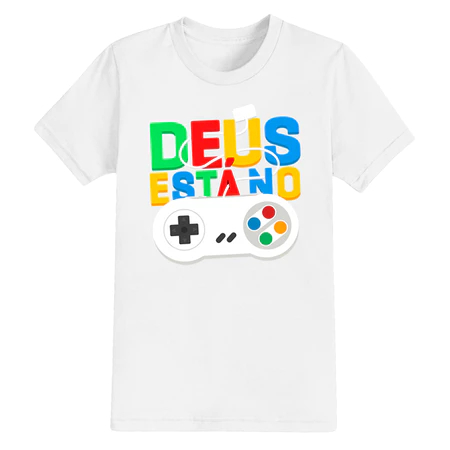 Camiseta Cristã Tecido Algodão Confortável Estampada Deus No Controle