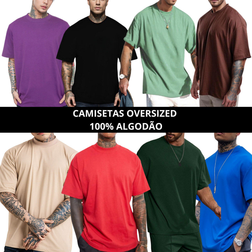 Oversized Americana P AO G3 Streetwear Gola Canelada 3cm 100% Algodão PLUS Size