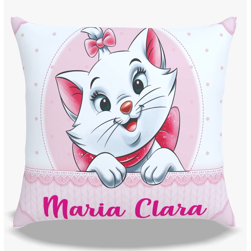 capa de almofada gata Marie com o seu nome