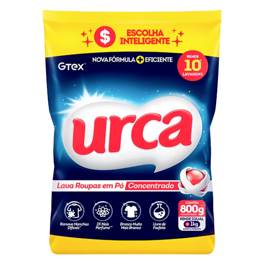 Kit 2 Sabão em Pó  Concentrado Promoção Urca 800g Cada