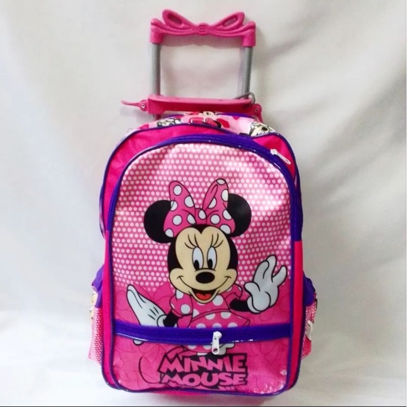 Mochila escolar Minnie carrinho em Oferta na Shopee