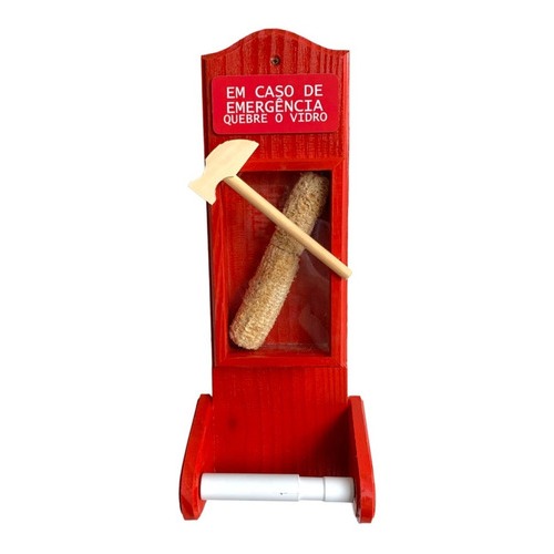 Porta Papel Higiênico Rústico Sabugo MDF Vermelho Decoração Criativa