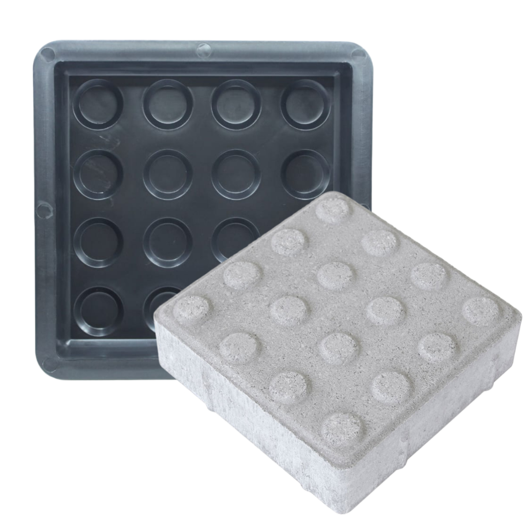 Forma Alerta Bolinha Molde p Fabricar Bloquete Guia 20x20x4 p Calçada Cimentado Piso Tátil