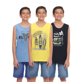 Kit 3 Regata Infantil Menino Juvenil Verão Cores Variadas em Oferta na Shopee