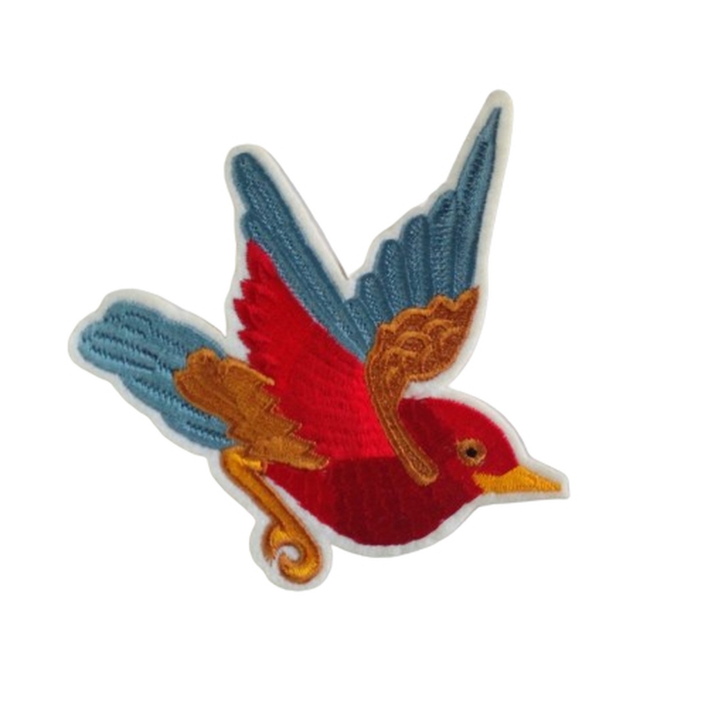 Patch Bordado aplique Termocolante adesivo customização de roupas e jeans artesanato  Pássaro Passarinho Ave
