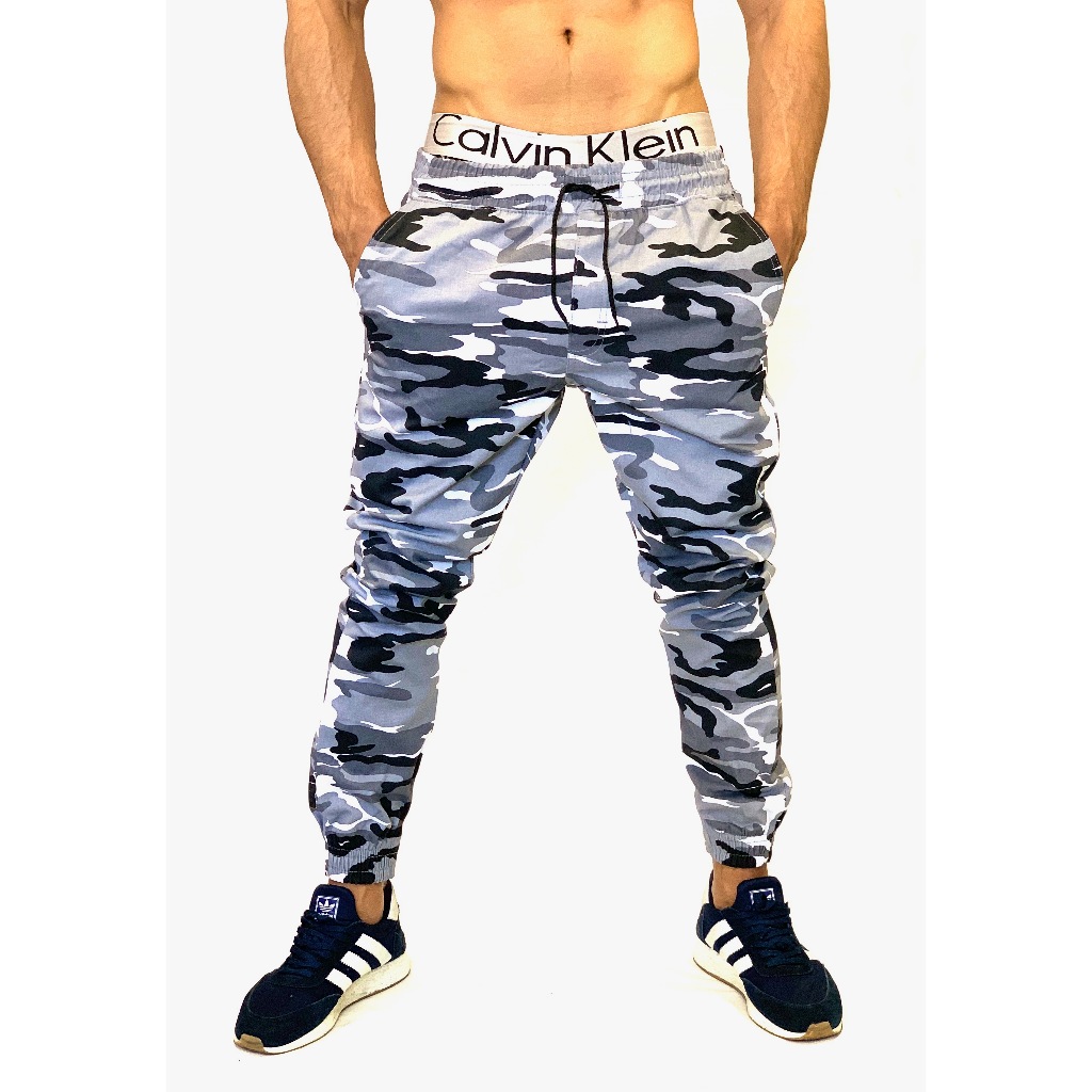 Calças Jogger Camuflada Masc Baratas Promoção