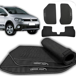 Tapete Crossfox 2004 a 2013 Tapete Volkswagen Crossfox Preto Personalizado Premium Impermeável
