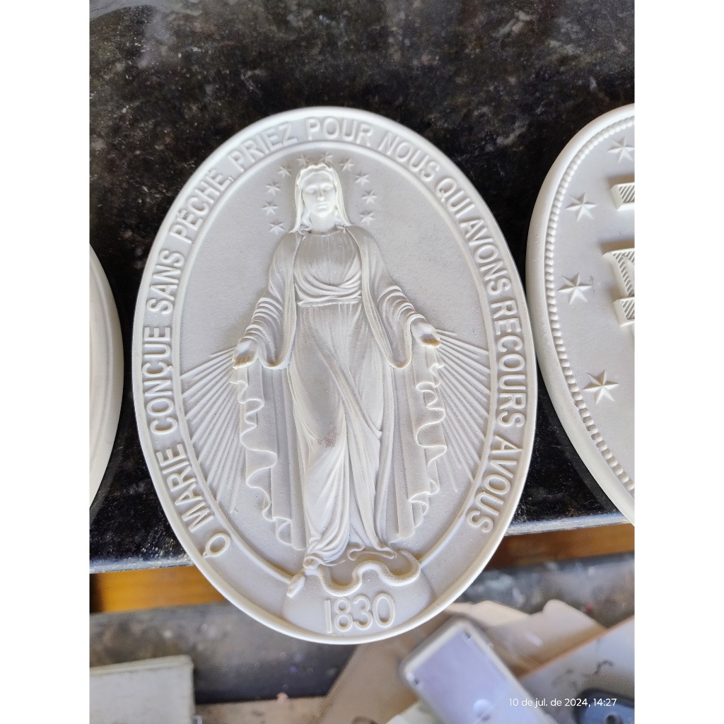 Kit - Duas Medalhas Milagrosas Nossa Senhora Das Graças em resina PREMIUM - DIVERSOS TAMANHOS