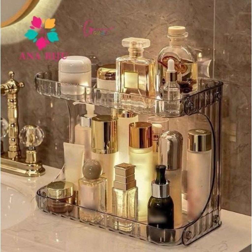 Organizador Prateleira Diamante Acrílico Porta Maquiagem Beleza linhas