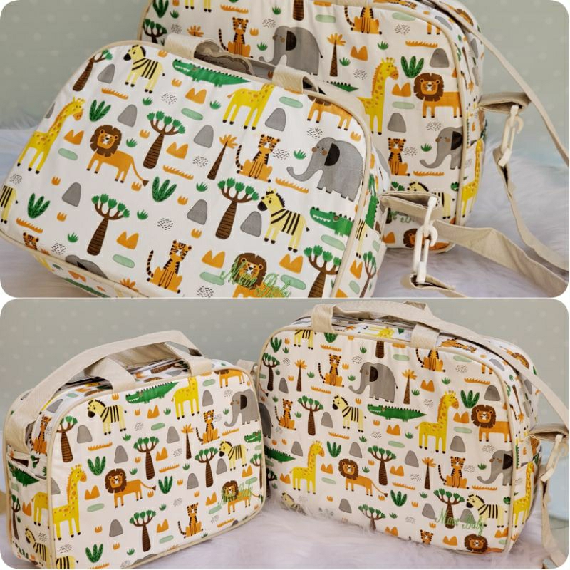 kit Bebê saída maternidade 2 bolsa safari menino menina