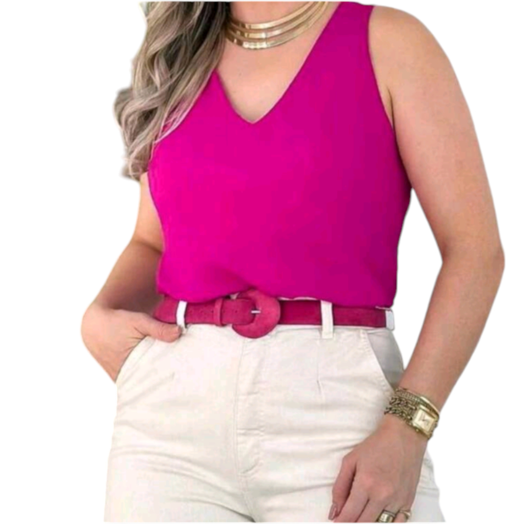 Blusa Regata Feminina Alça Larga Grossa Duna Tendência Regata Lisa Básica Elegante