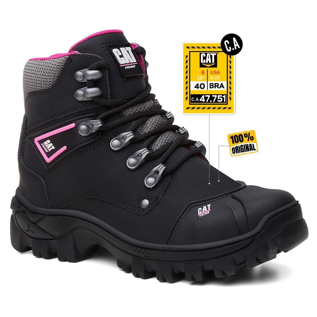 Bota Feminina Bico PVC Couro Nobre Palmilha Gel Com C.a 47751 Envio Rápido