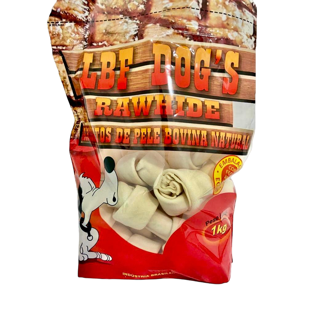 Osso Para Cachorro Nó Tamanho 5-6, Pacote c/1 kg Direto da fabrica