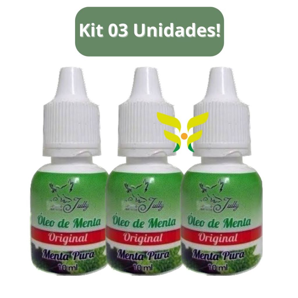 Kit Com 3 Óleo de Menta 10mL San Jully em Oferta na Shopee