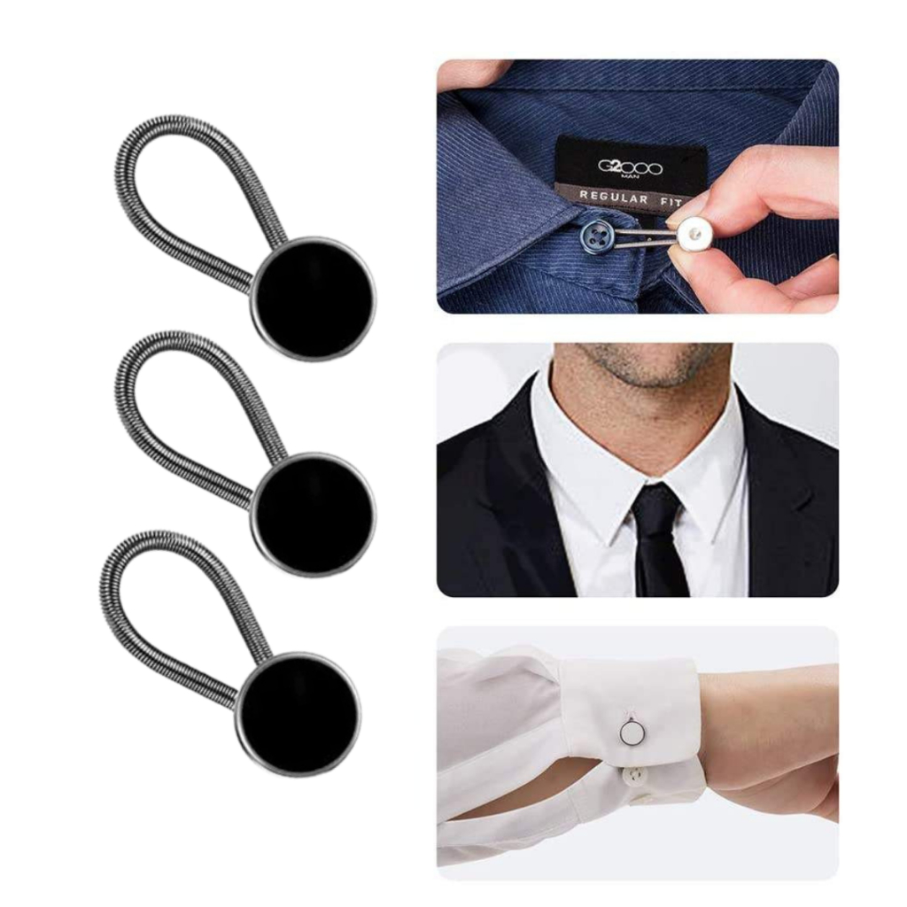 Extensor De Botão Colarinho Camisa Social Apertada alargador Kit 3un