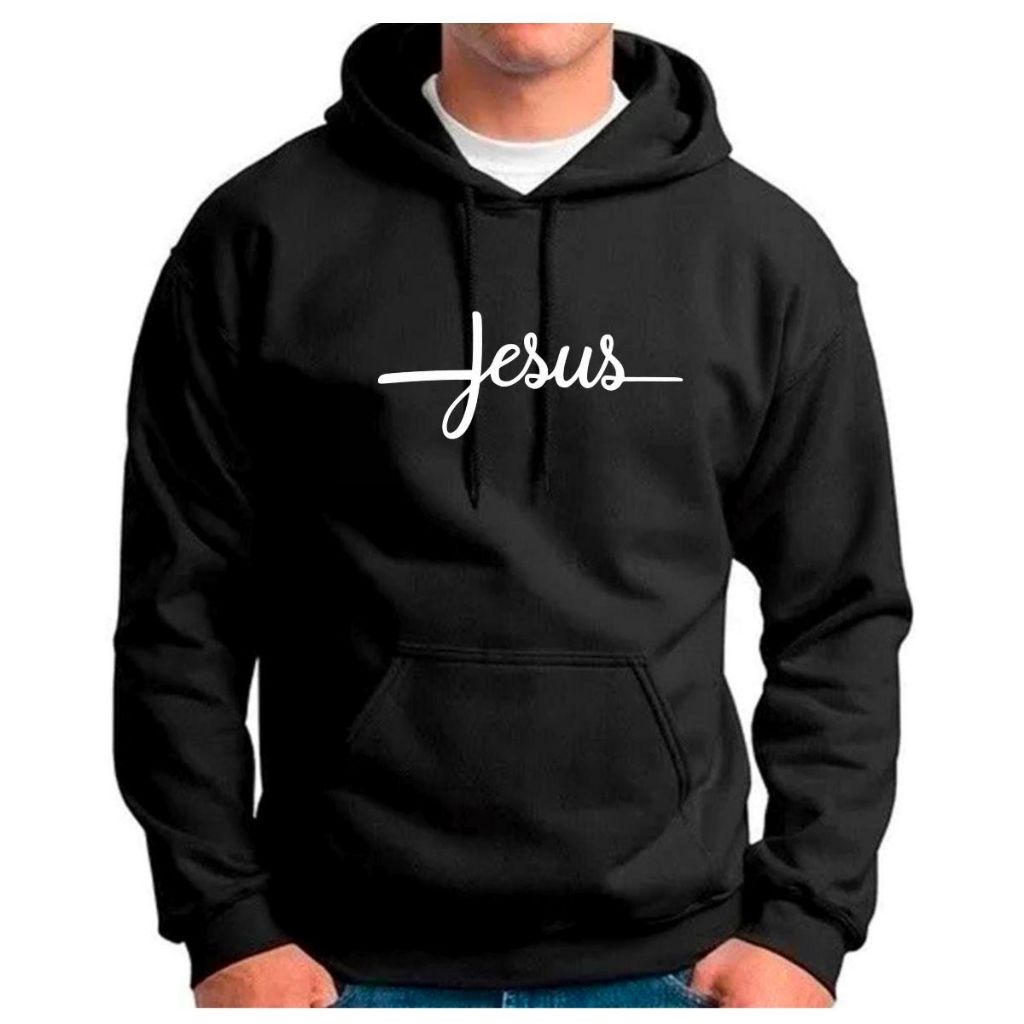 Moletom Masculino Blusa Jesus  Religião Oferta Promoção em Oferta na Shopee