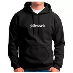 Moletom Masculino Blessed Abençoado Jesus Religião Oferta