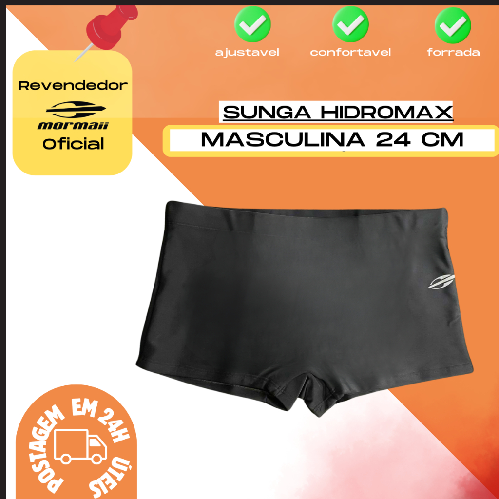 Sunga Boxer Esportiva Natação Praia Hidromax Mormaii 24cm em Oferta na Shopee