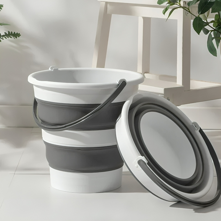 Balde Dobrável Retrátil Flexível Silicone Com Alça Marca Nobre 3, 5 e 10 Litros Balde Retrátil Com Alça Grande
