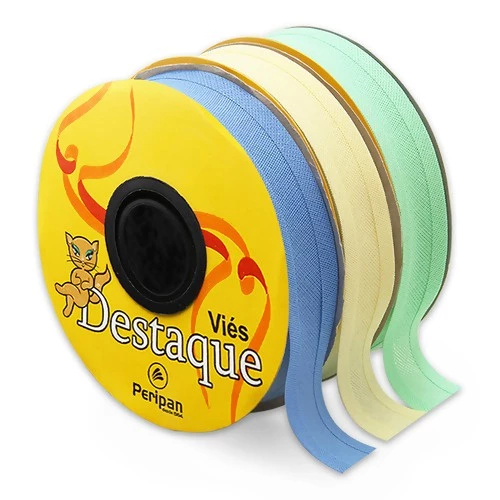 Viés largo 34mm Tricoline com 20 metros cores Destaque Peripan