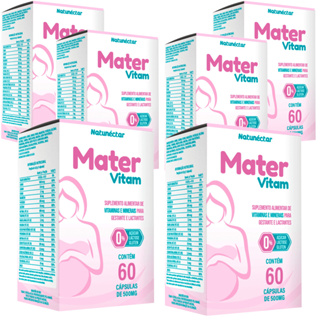 Combo 6  Mater Vitam 60 cápsulas Multivitamínico Gestante Lactante Mamãe em Oferta na Shopee