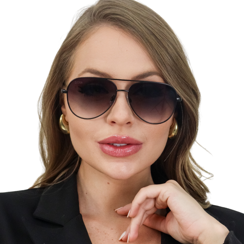 Óculos de Sol Escuro Aviador Clássico Drive Estilo e Proteção Uv400 Mulheres Homens Doha