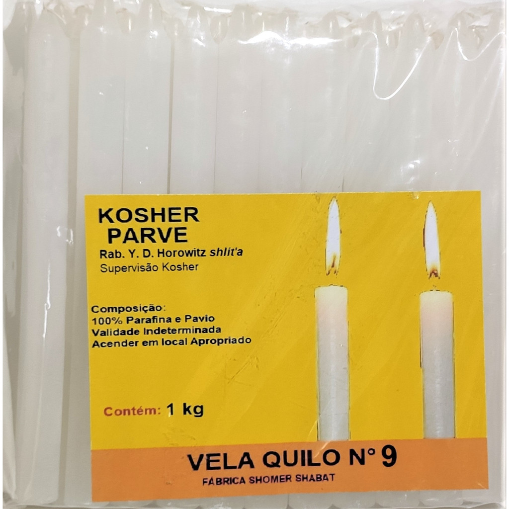 Vela Brilho Parve Kosher Numero 9 Pacote (1 Kg) ##!