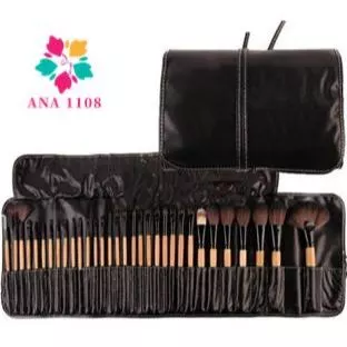 ANA1108 Kit 32 Peças Conjunto De Pincéis De Maquiagem Para Pó Sombra Delineador Lábios com estojo