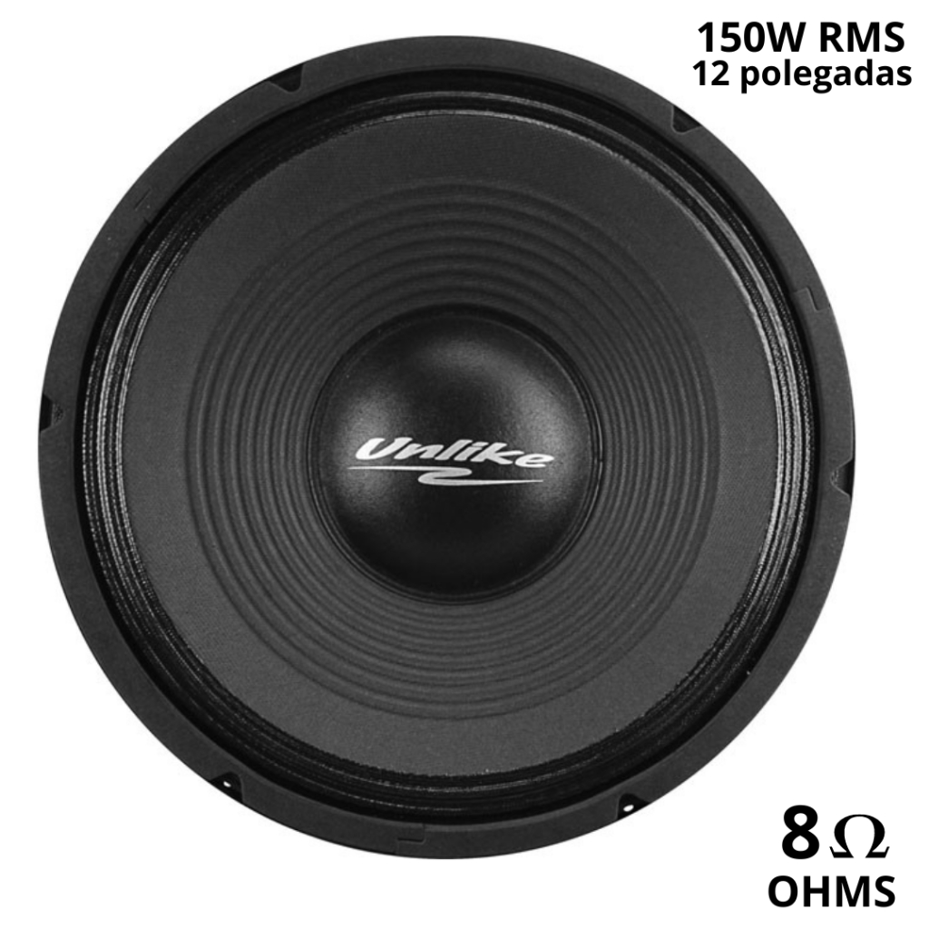 Alto falante médio grave 10 polegadas unlike UNF101 150W RMS 8 ohms