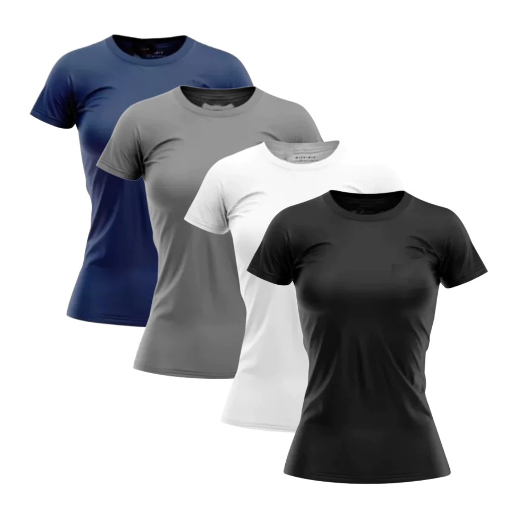 Camiseta Feminina Dry Fit Manga Curta Academia Treino Corrida Proteção UV