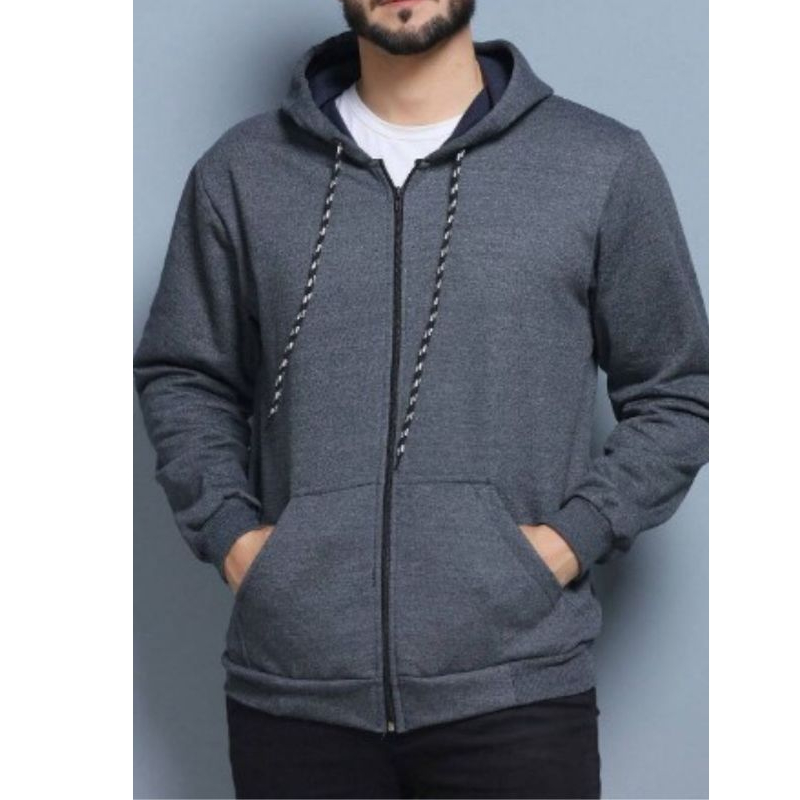 Kit 2 Moletons com Capuz e Zíper – Cinza e Azul Marinho – Moda Casual e Versátil