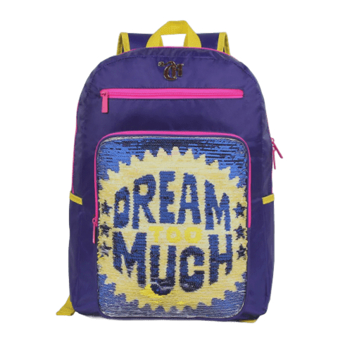 Mochila de Costas Dupla Face Capricho Lantejoula Roxa 11320 DMW