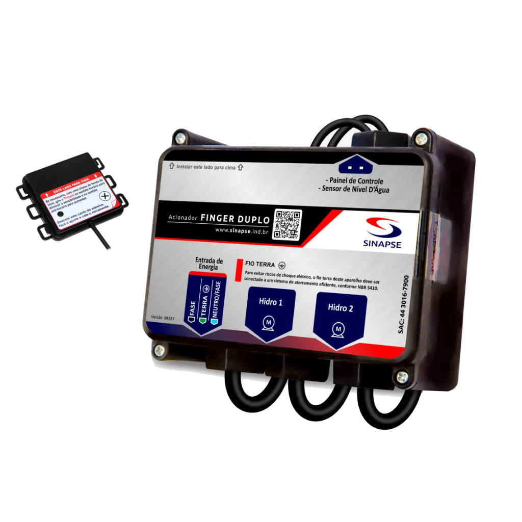 Fonte + sensor nivel do Acionador motor do Spa Banheira Finger Duplo Sinapse