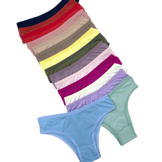 Kit 10 Calcinhas Adulto Tanga Conforto de Microfibra com Forro 100% Algodão Cores Diversas em Oferta na Shopee