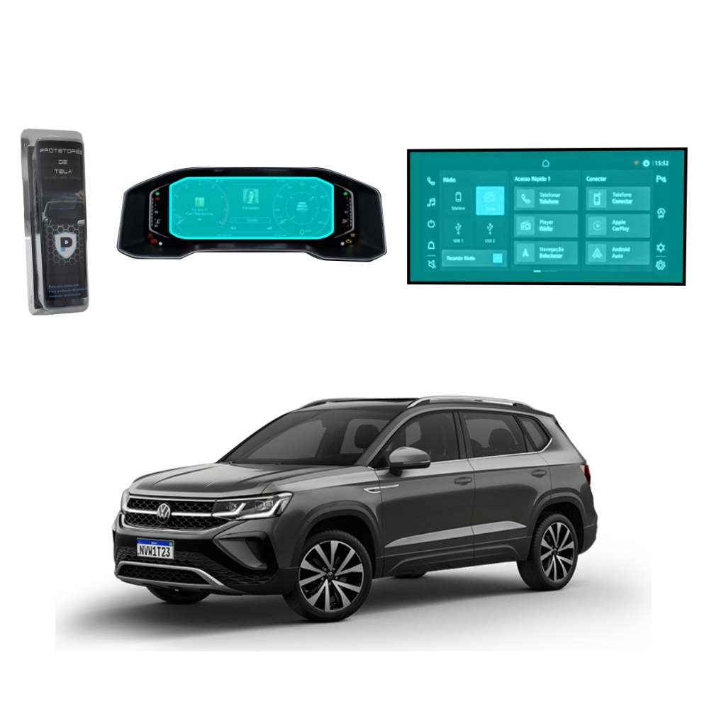 Vw Taos Película De Proteção Multimídia E Velocímetro Em Ppf