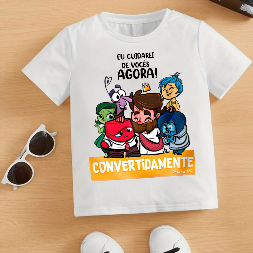 INFANTIL E JUVENIL CAMISETA CAMISA BLUSA TSHIRTS CONVERTIDAMENTE CRISTÃ EVANDELICA DIVERTIDAMENTE em Oferta na Shopee
