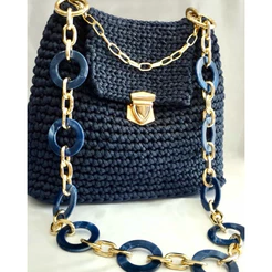 Alça Para Bolsa de Mão ou Braço Com Elos Acrílicos Resina Corrente Resistente e Argola Articulada
