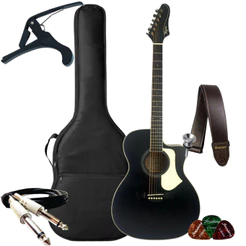 Kit Violão Tagima Rio Negro Elétrico Grand Auditorium Aço + Acessórios