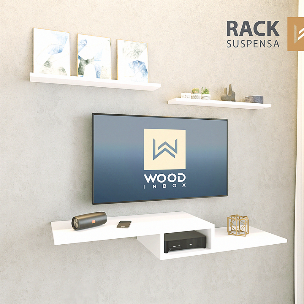 Nicho para sala rack suspenso 4 prateleiras sala quarto