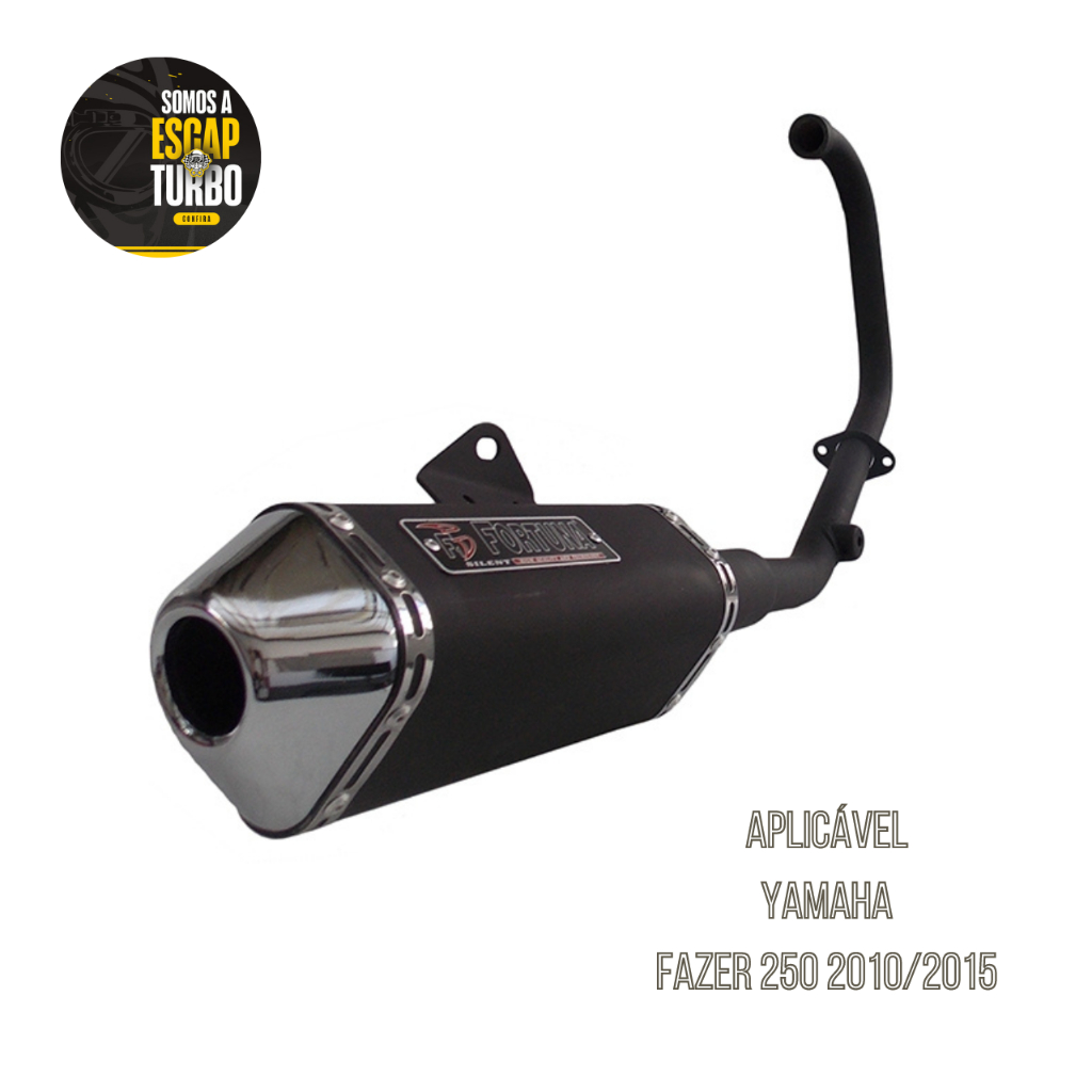 Escapamento Fazer 250 10/15 Mini Tri Preto Fortuna