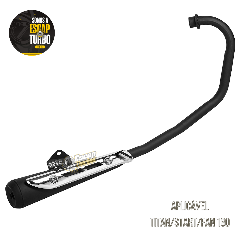 Escapamento Titan 160/ Fan Mini Turuna Preto  C/ Protetor Fortuna