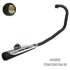Escapamento Titan 160/ Fan Mini Turuna Preto C/ Protetor Fortuna