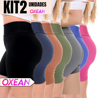 Kit 2 Shorts Legging Feminino Meia Coxa Cintura Alta Bermuda Zero Transparência em Oferta na Shopee