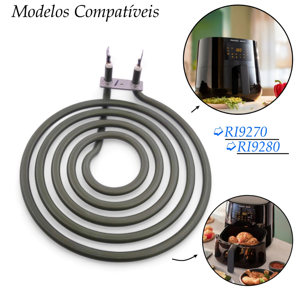 A Resistencia 127v - 220v Da Air fryer Da Philips Walita RI9280 RI9270 Na230 XL 2000W Airfryer Peça