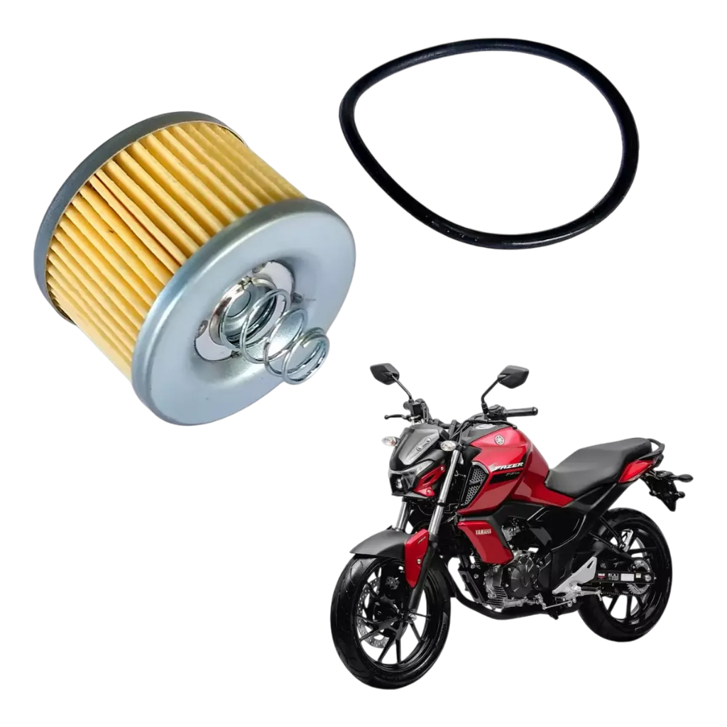 Filtro De Óleo + Anel Oring Yamaha Fz15 Fazer Fz-15 23/24 Em Diante