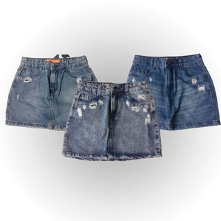 Saia Jeans Curta Mini Saia Saia Jeans 100% Algodão Saia Curta Cintura Alta.