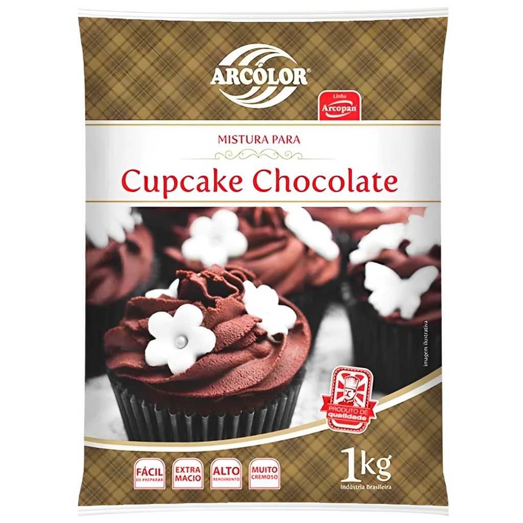 Mistura para Cupcake Chocolate 1Kg Arcolor Mistura para Cupcake Chocolate 1Kg Arcolor