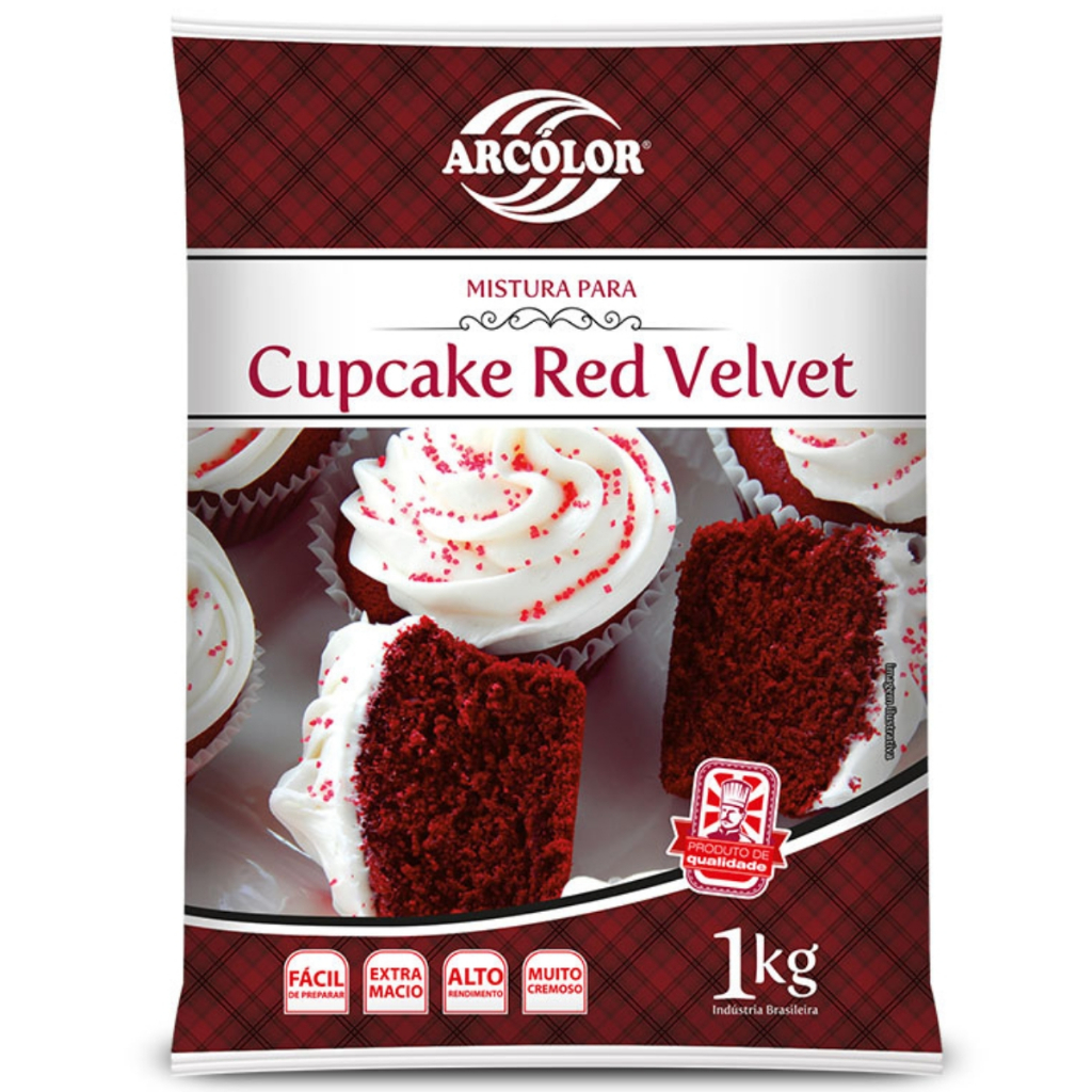 Mistura para Cupcake Red Velvet 1Kg Arcolor