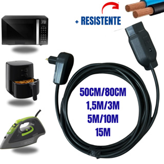 Extensão De 1 Tomada 10/20 Amperes Com Desconto 50cm/80cm/1,5/3/5/10/15 Metros em Oferta na Shopee